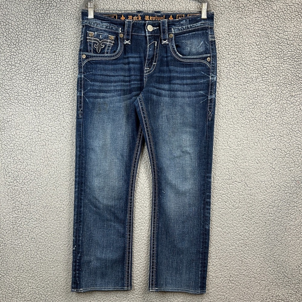 Rock Revival Narciss Jeans Men's Size 32x28 Alt Straight Leg